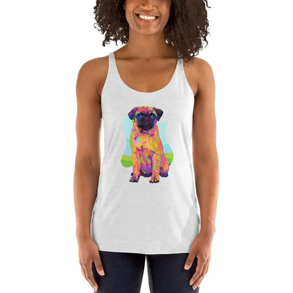 Pug Dog Racerback Tank Top
