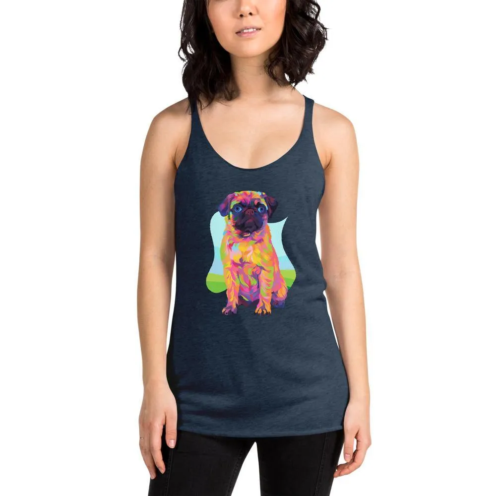 Pug Dog Racerback Tank Top