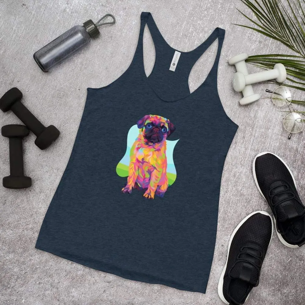 Pug Dog Racerback Tank Top