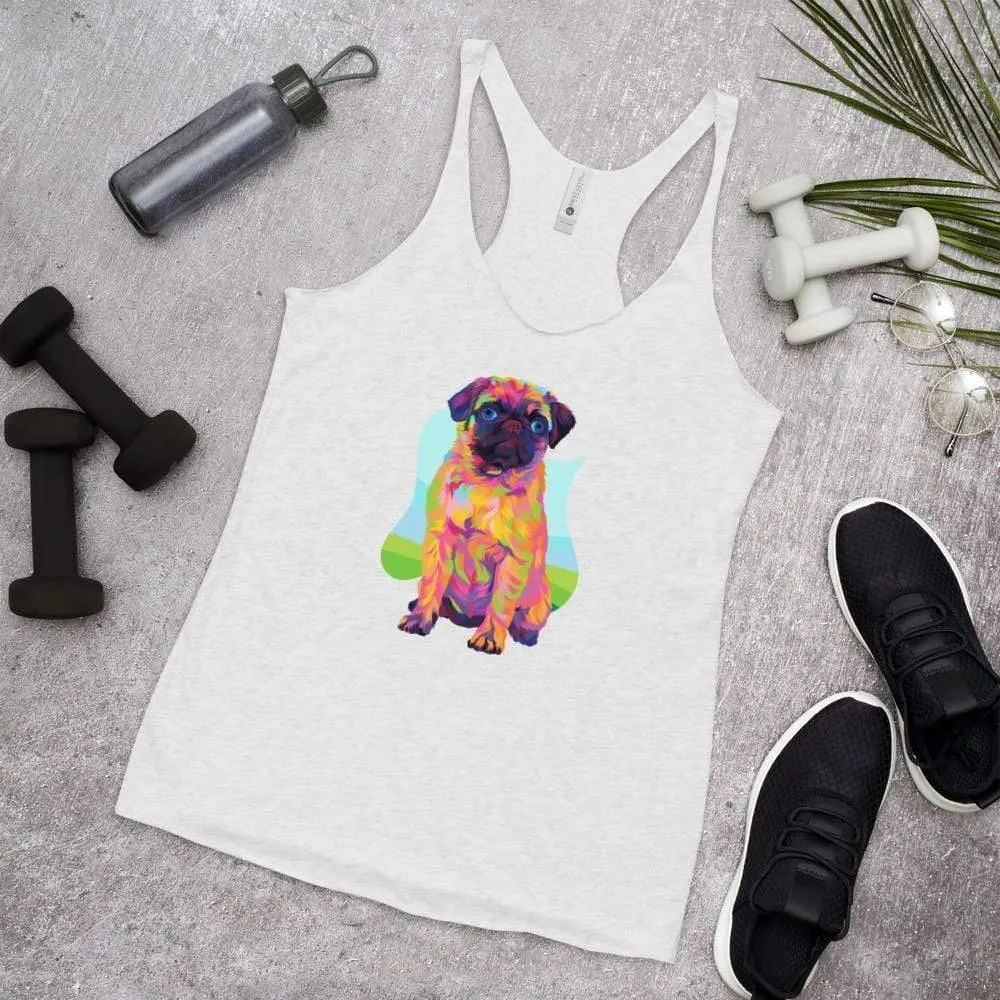 Pug Dog Racerback Tank Top