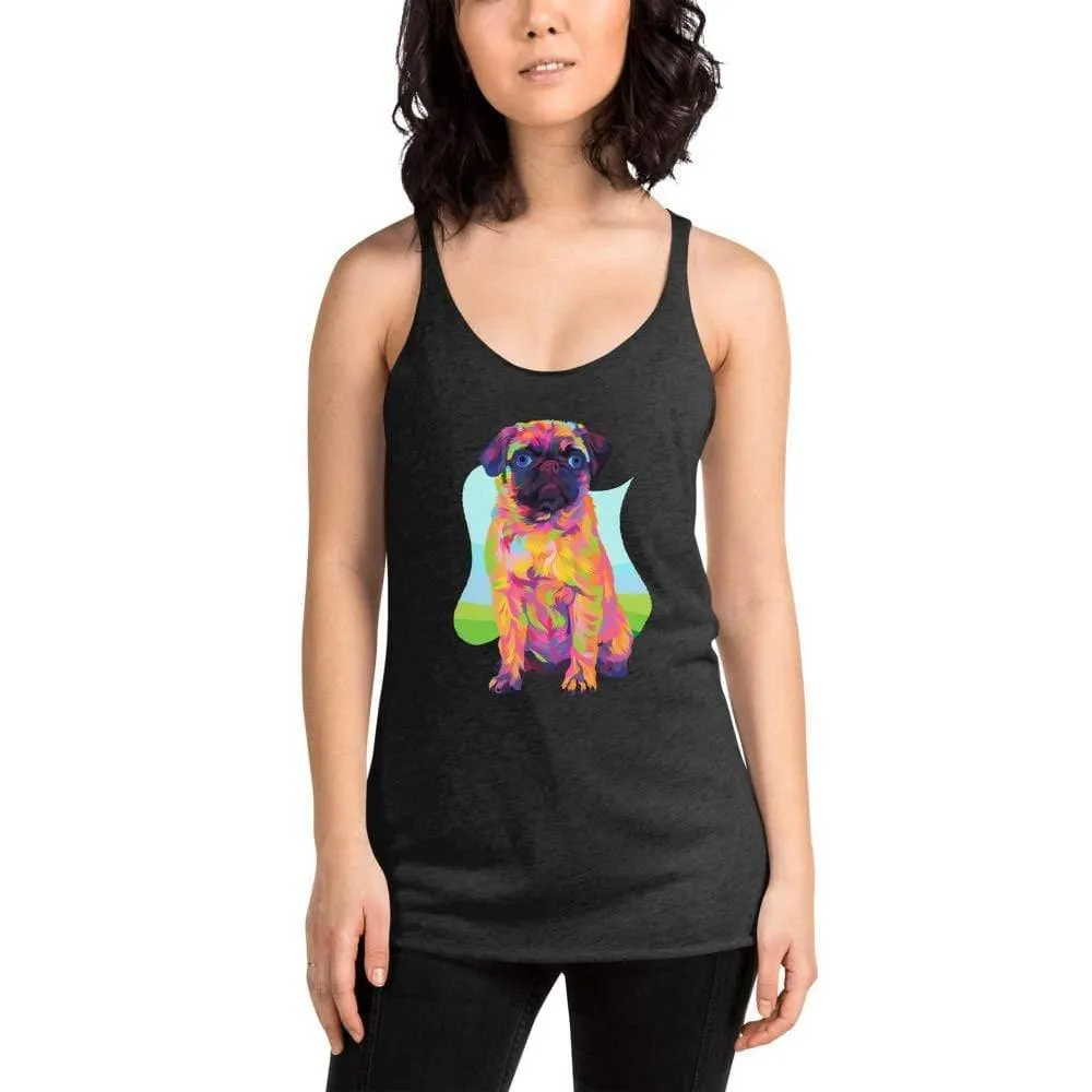 Pug Dog Racerback Tank Top