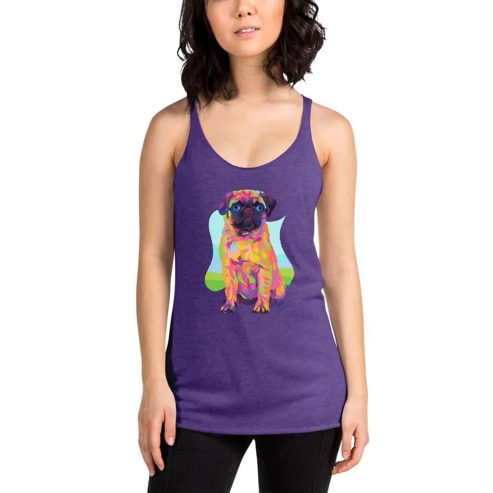 Pug Dog Racerback Tank Top