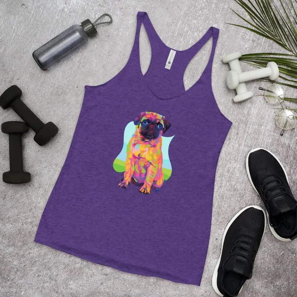 Pug Dog Racerback Tank Top