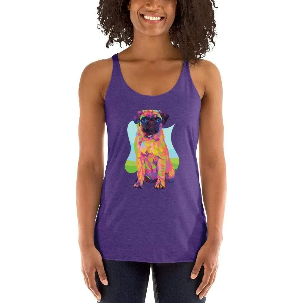 Pug Dog Racerback Tank Top