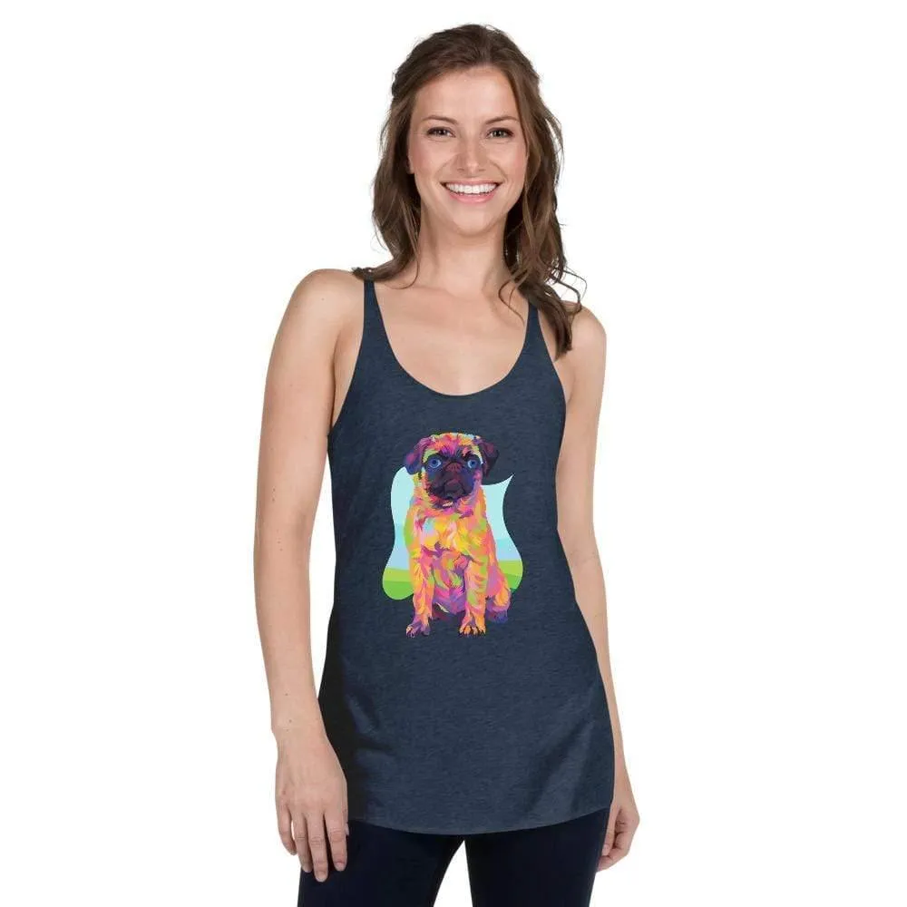 Pug Dog Racerback Tank Top