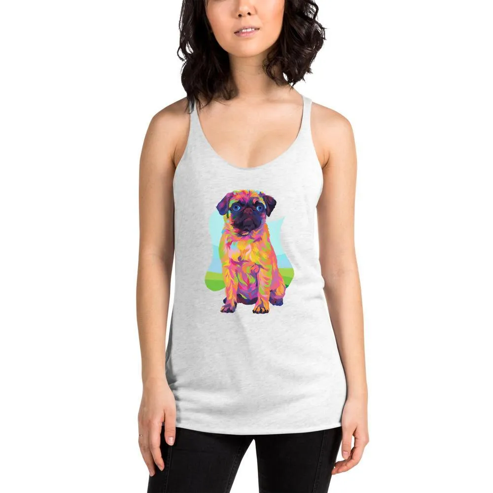 Pug Dog Racerback Tank Top