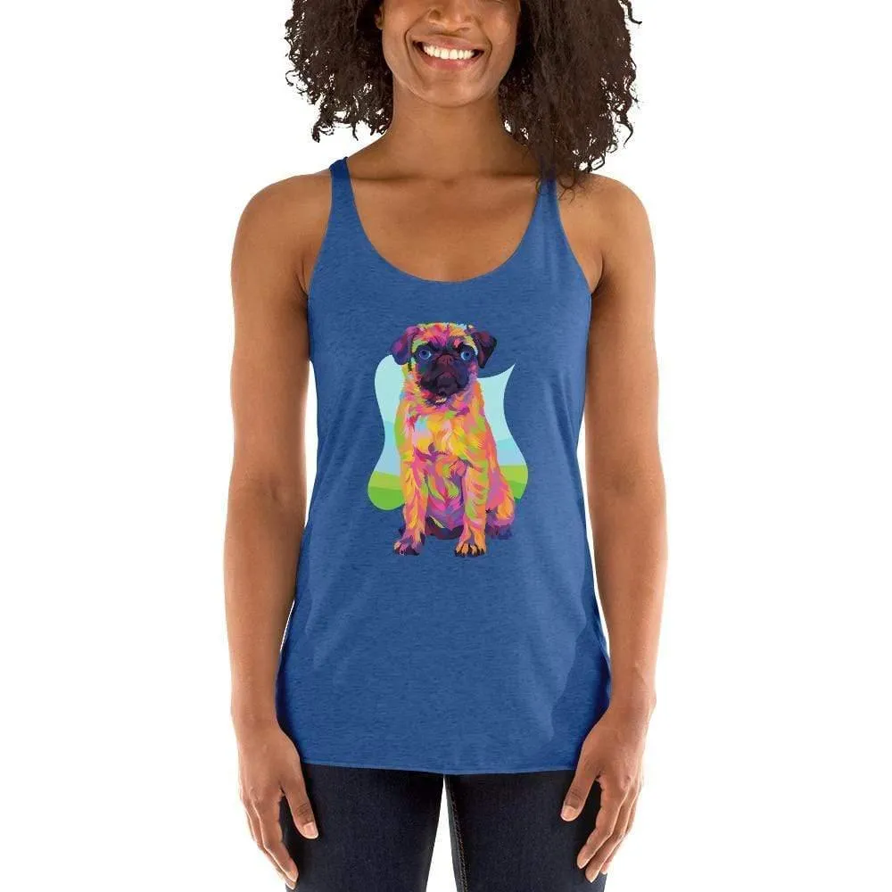 Pug Dog Racerback Tank Top