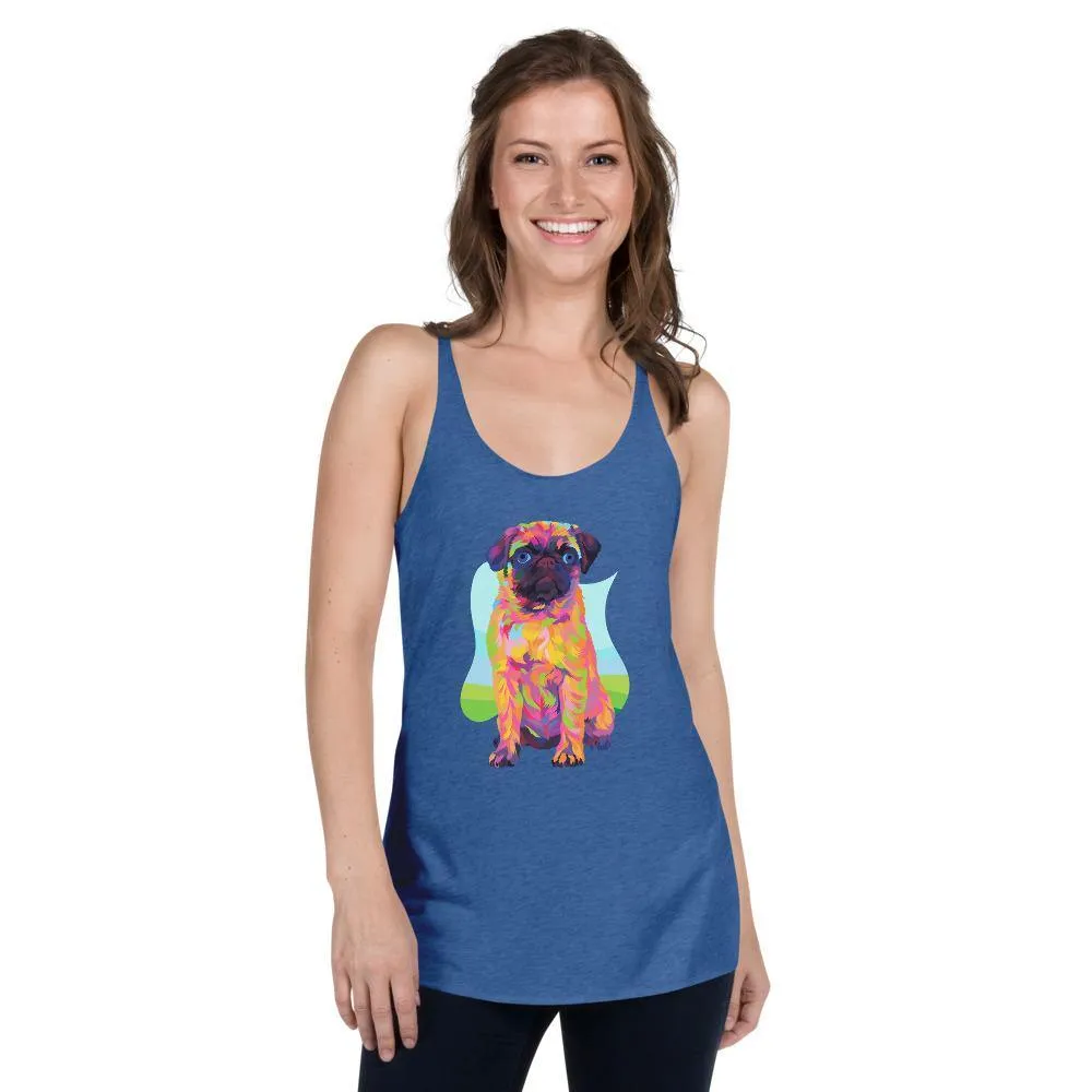 Pug Dog Racerback Tank Top