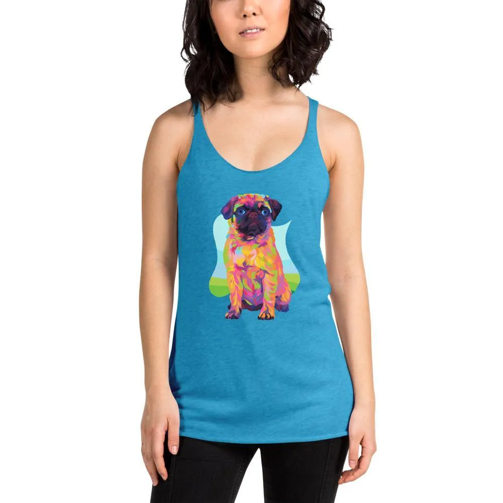 Pug Dog Racerback Tank Top
