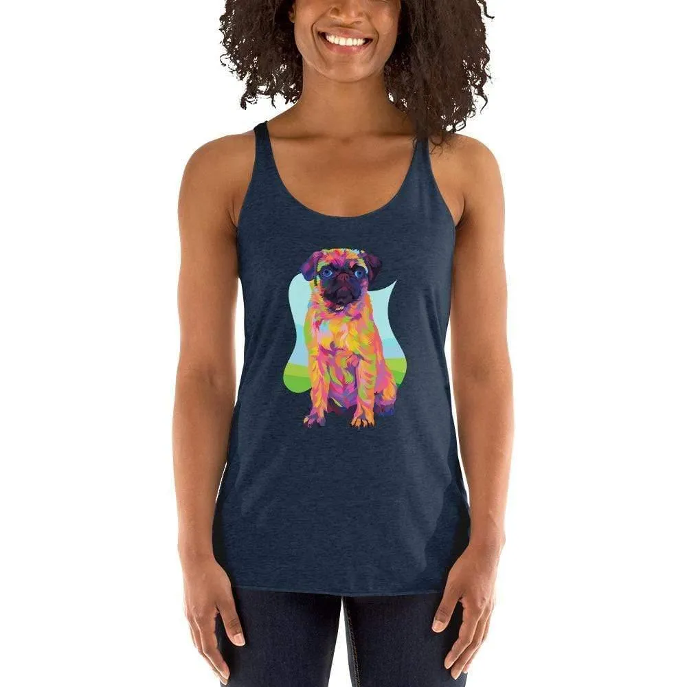 Pug Dog Racerback Tank Top