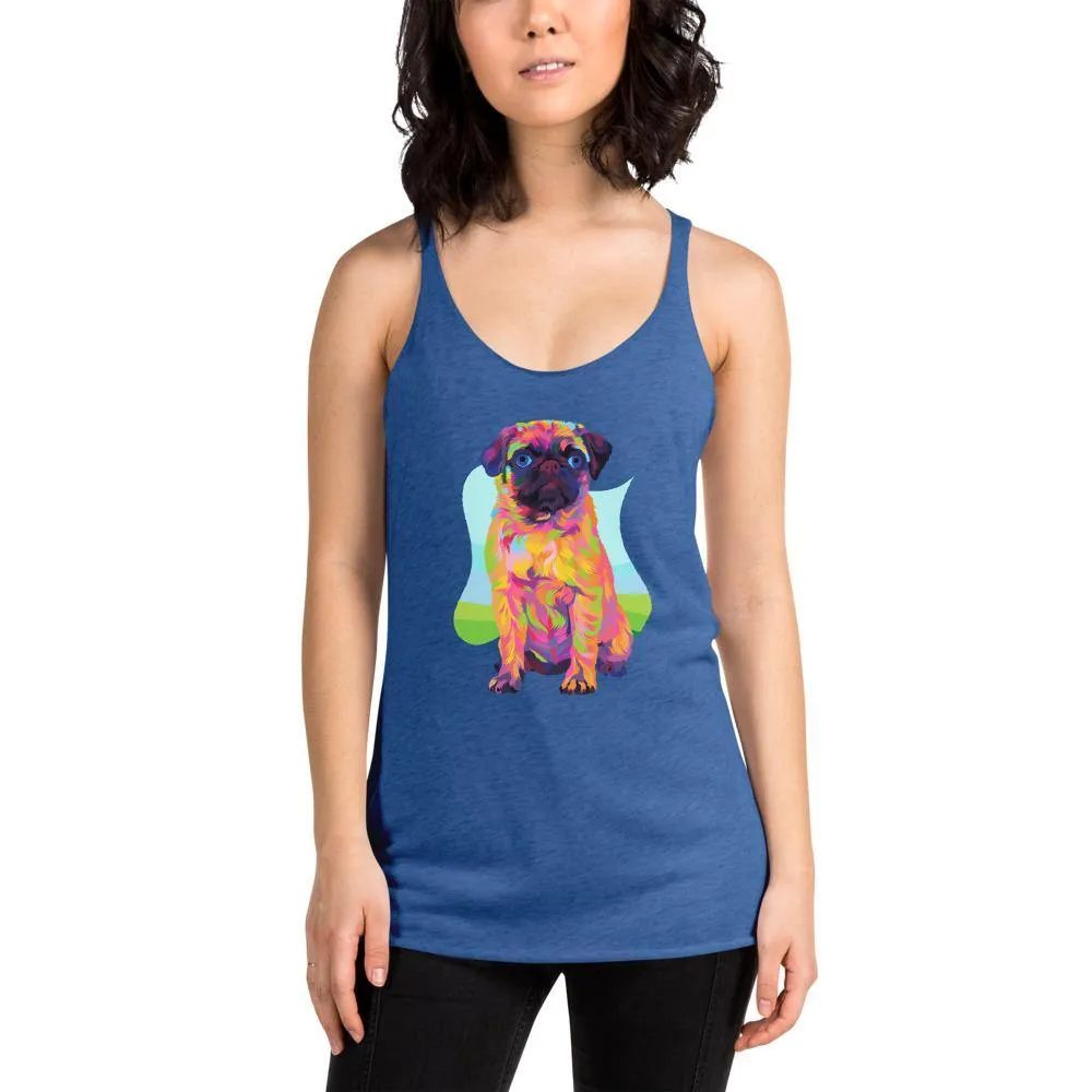 Pug Dog Racerback Tank Top