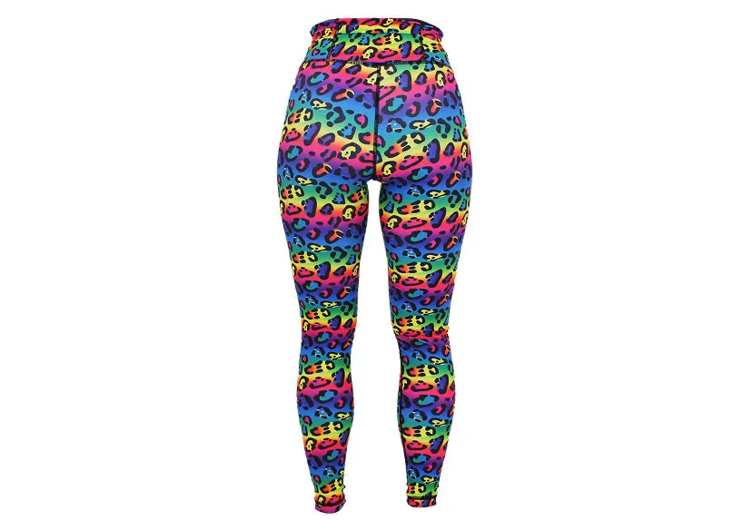 Rainbow Leopard Leggings with pockets