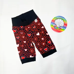 Ready To Ship 9-10Y Black/Red Hearts Cycling Shorts