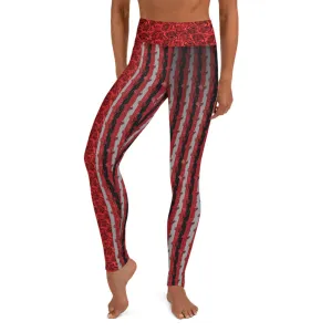 Red Roses and Hearts - Yoga Leggings