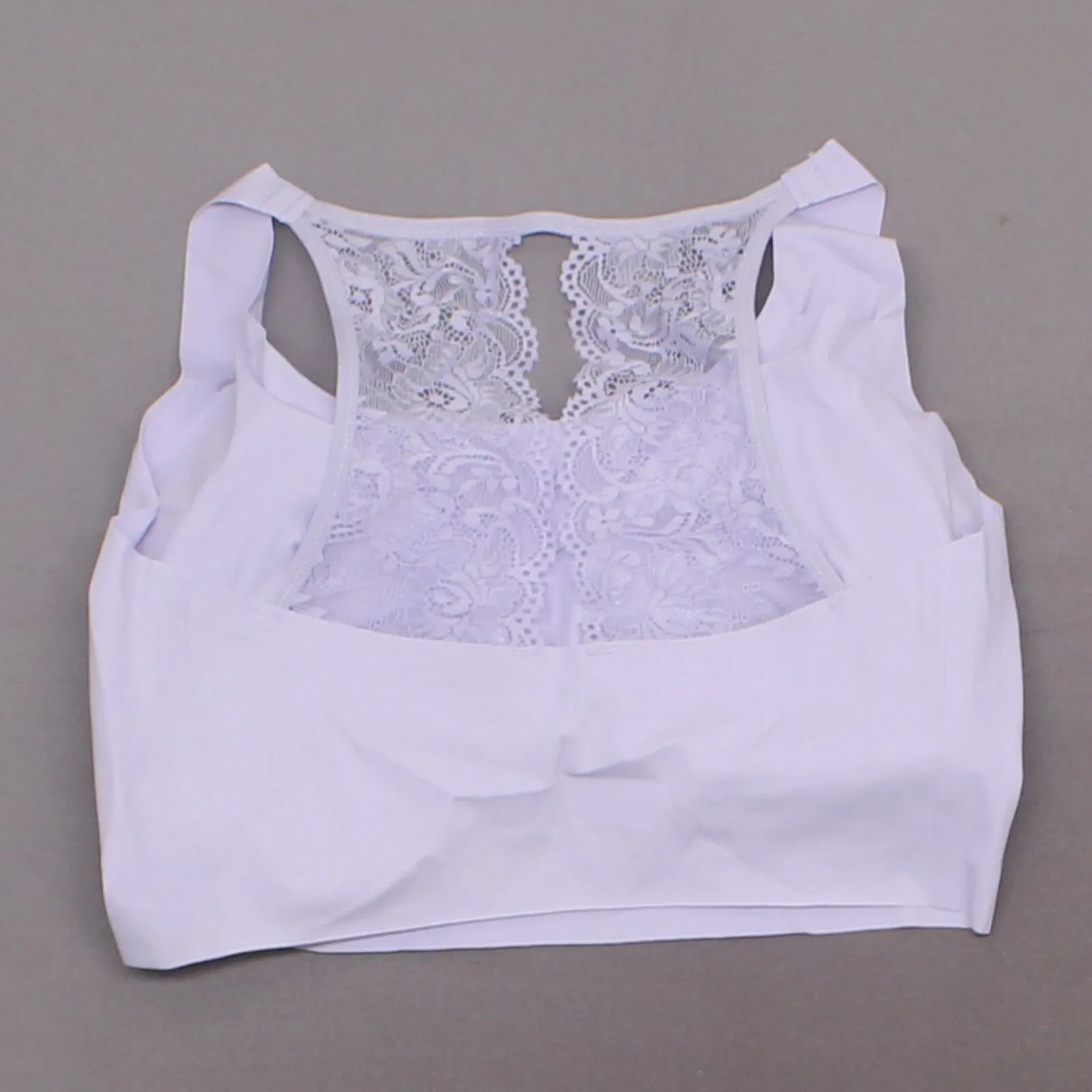 Rhonda Shear Women's Body Bra With Lace Back Lavender Large