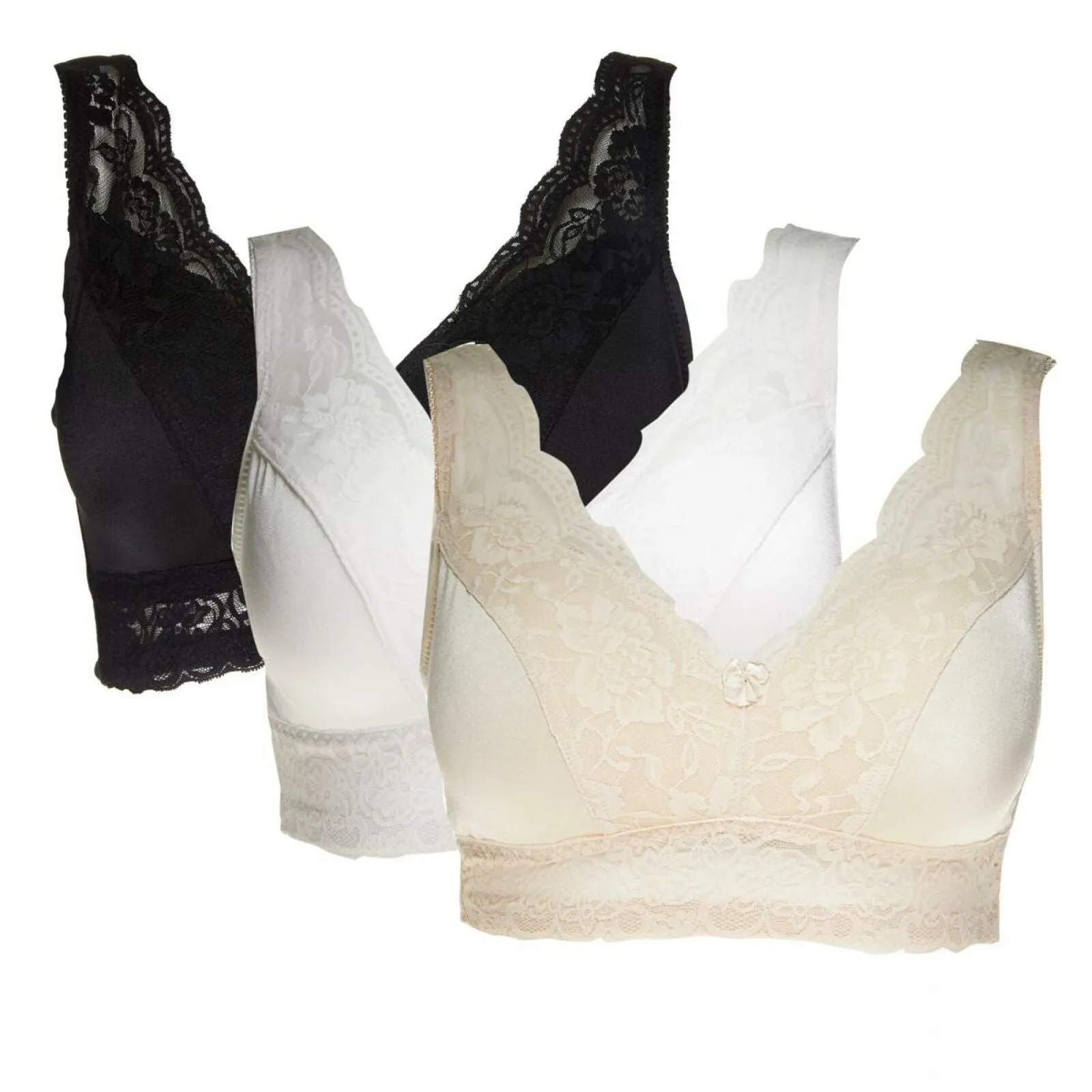Rhonda Shear Women's Plus Size 3 Pack Pinup Bras With Removable Pads