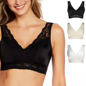 Rhonda Shear Women's Plus Size 3 Pack Pinup Bras With Removable Pads