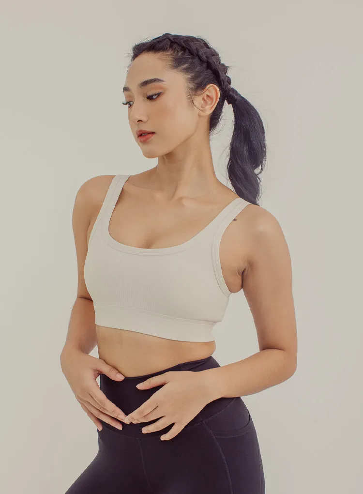 RIBBED SCOOP BRA