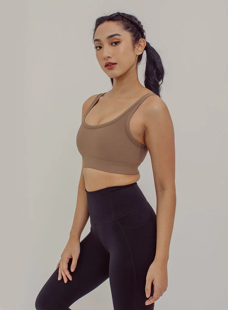 RIBBED SCOOP BRA