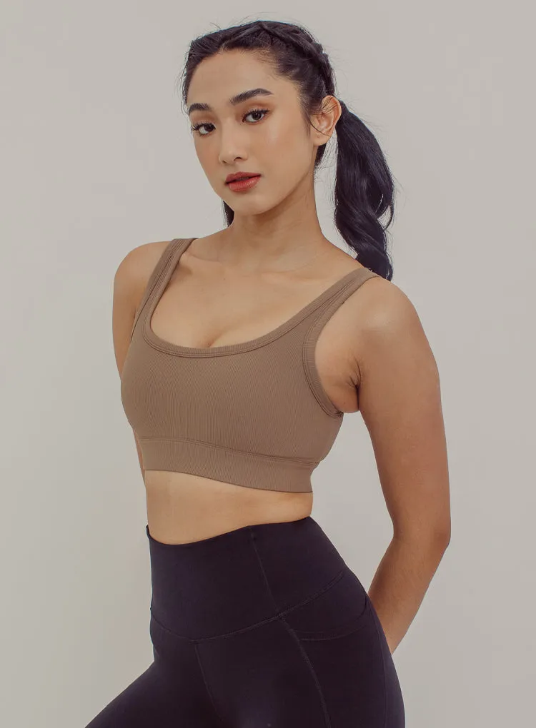 RIBBED SCOOP BRA