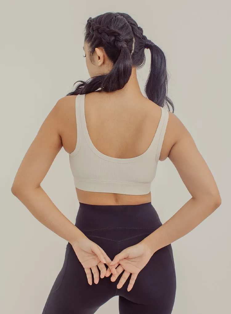 RIBBED SCOOP BRA