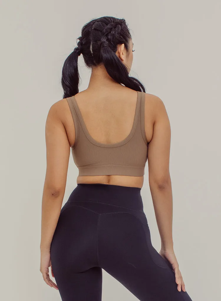 RIBBED SCOOP BRA