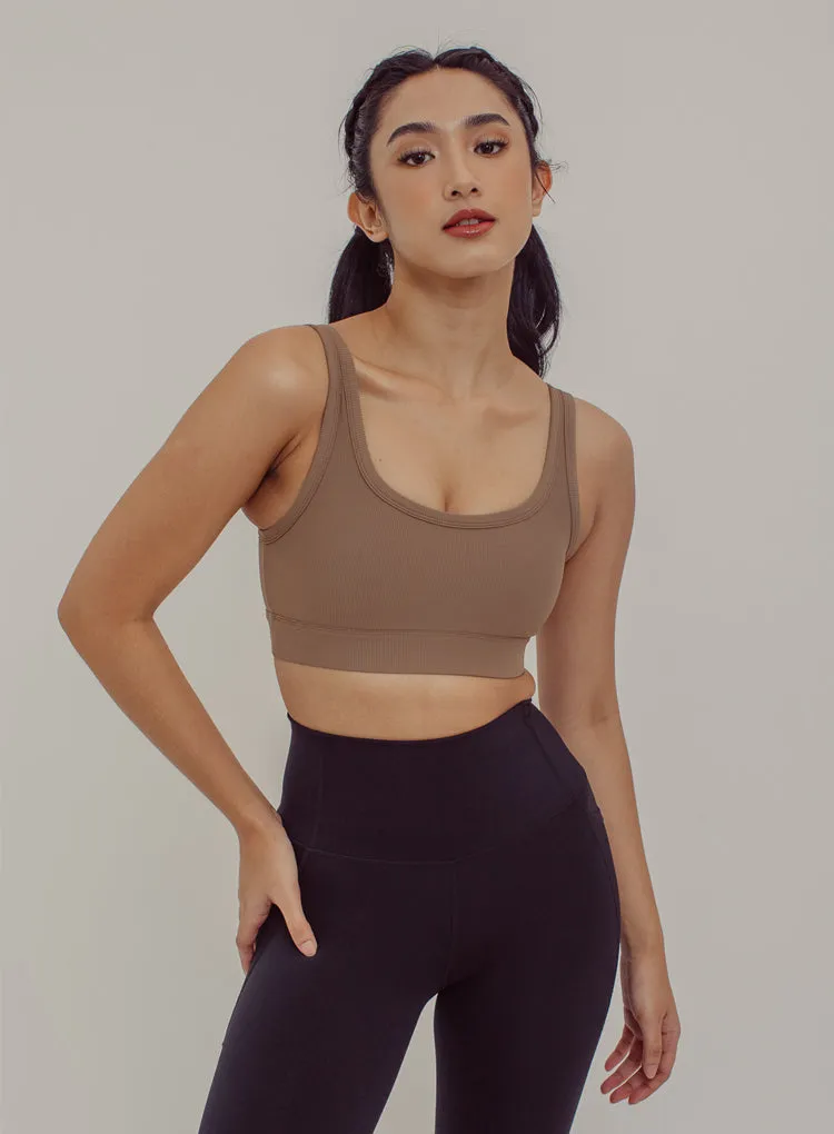 RIBBED SCOOP BRA