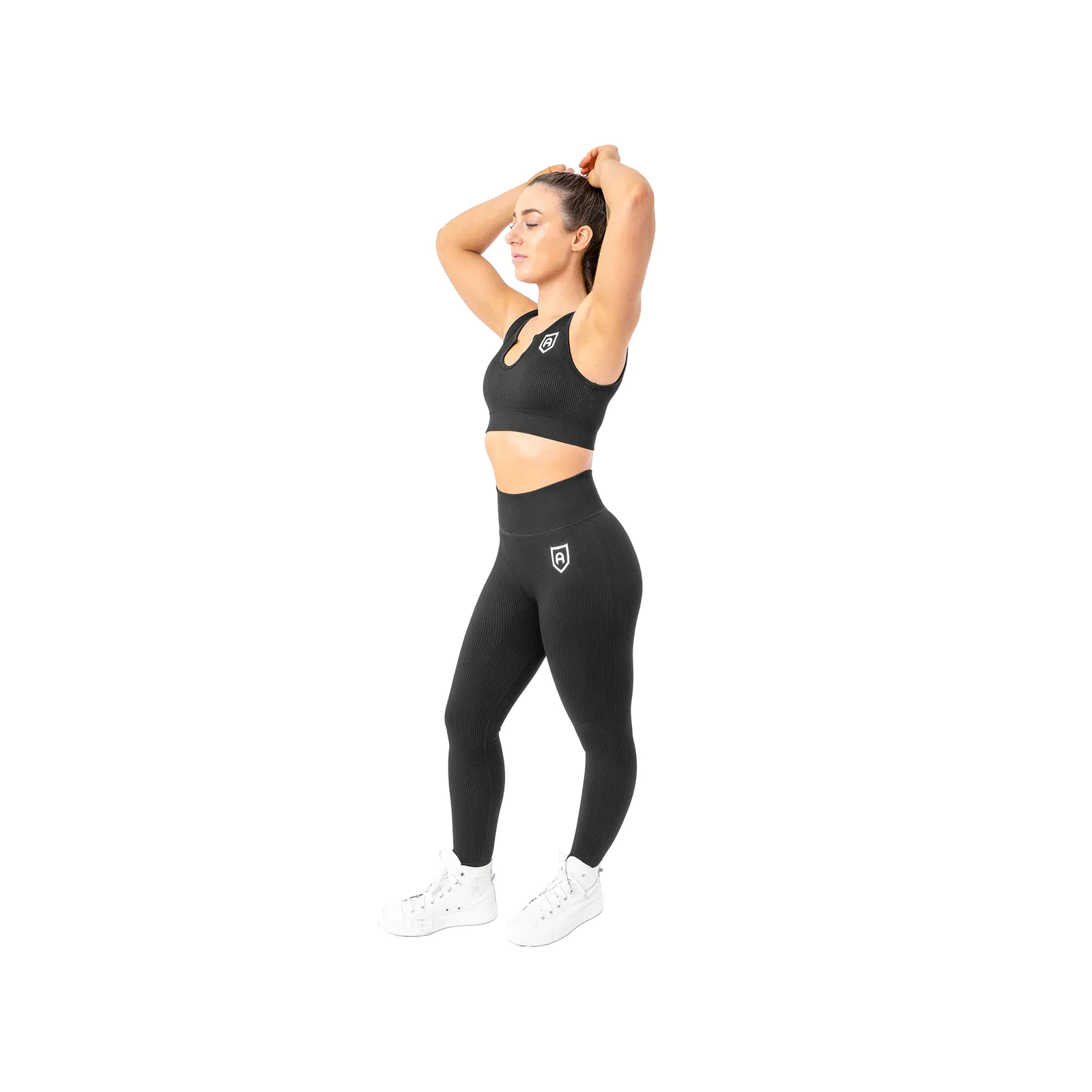 Ribbed Sports Bra - Black
