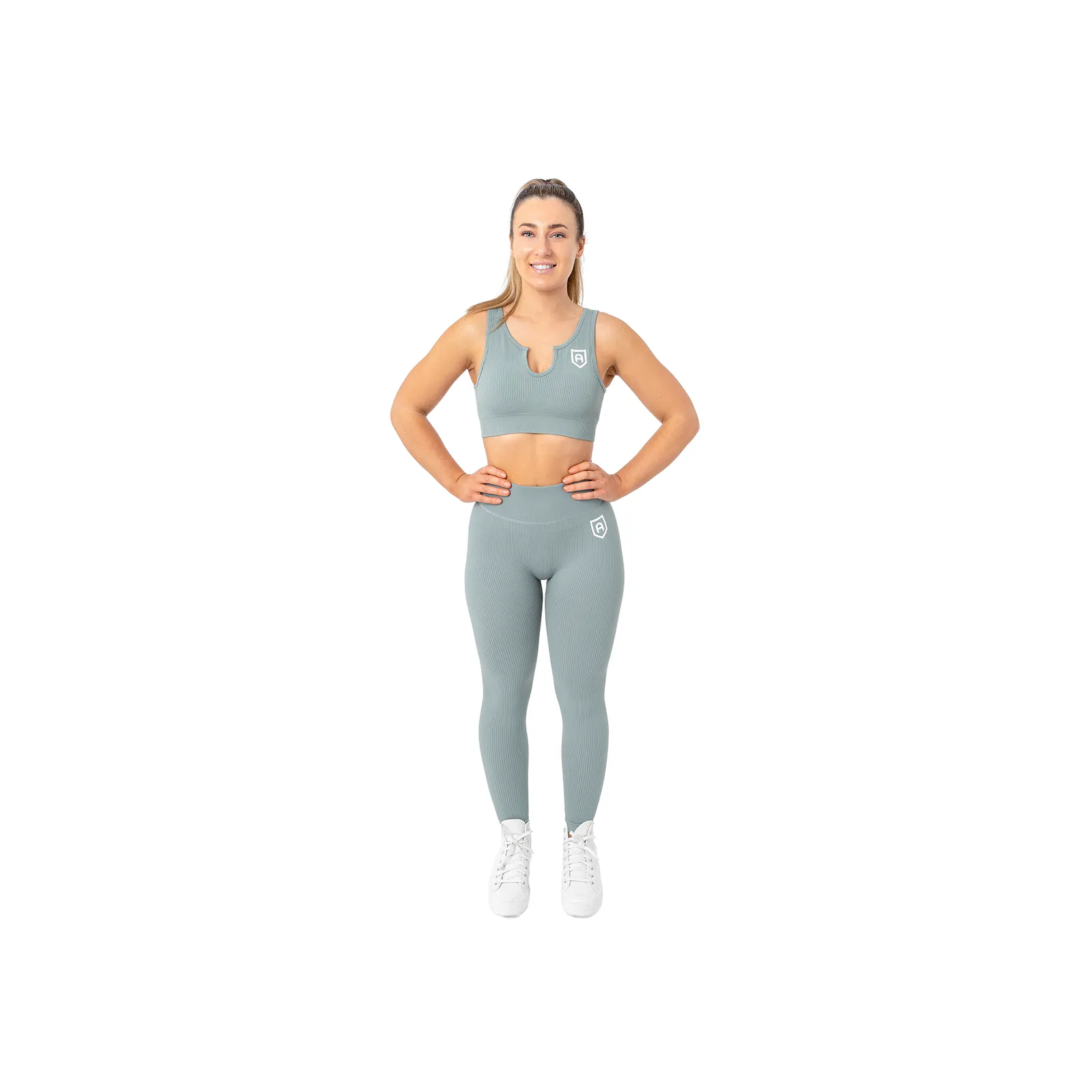 Ribbed Sports Bra - Greystone
