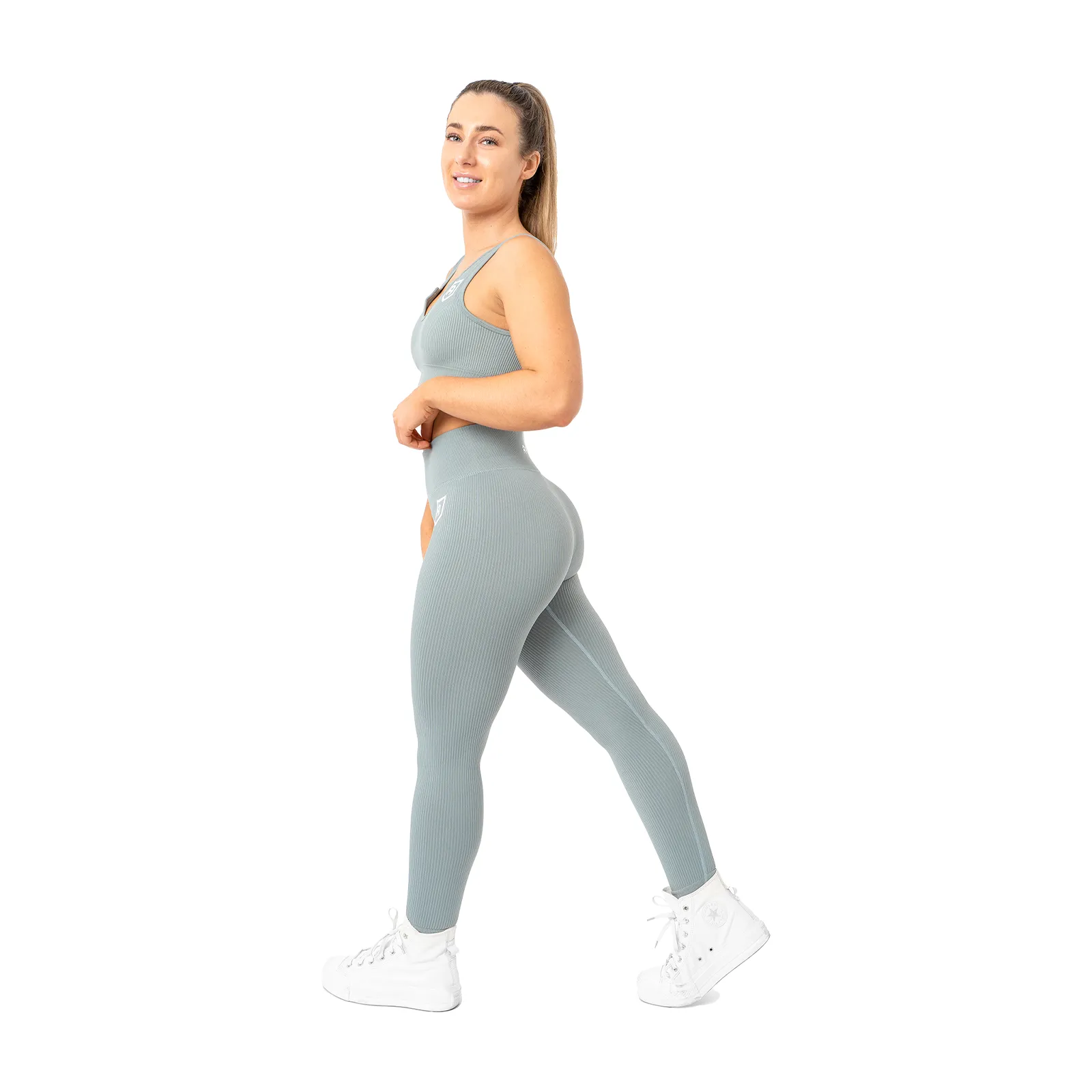 Ribbed Sports Bra - Greystone