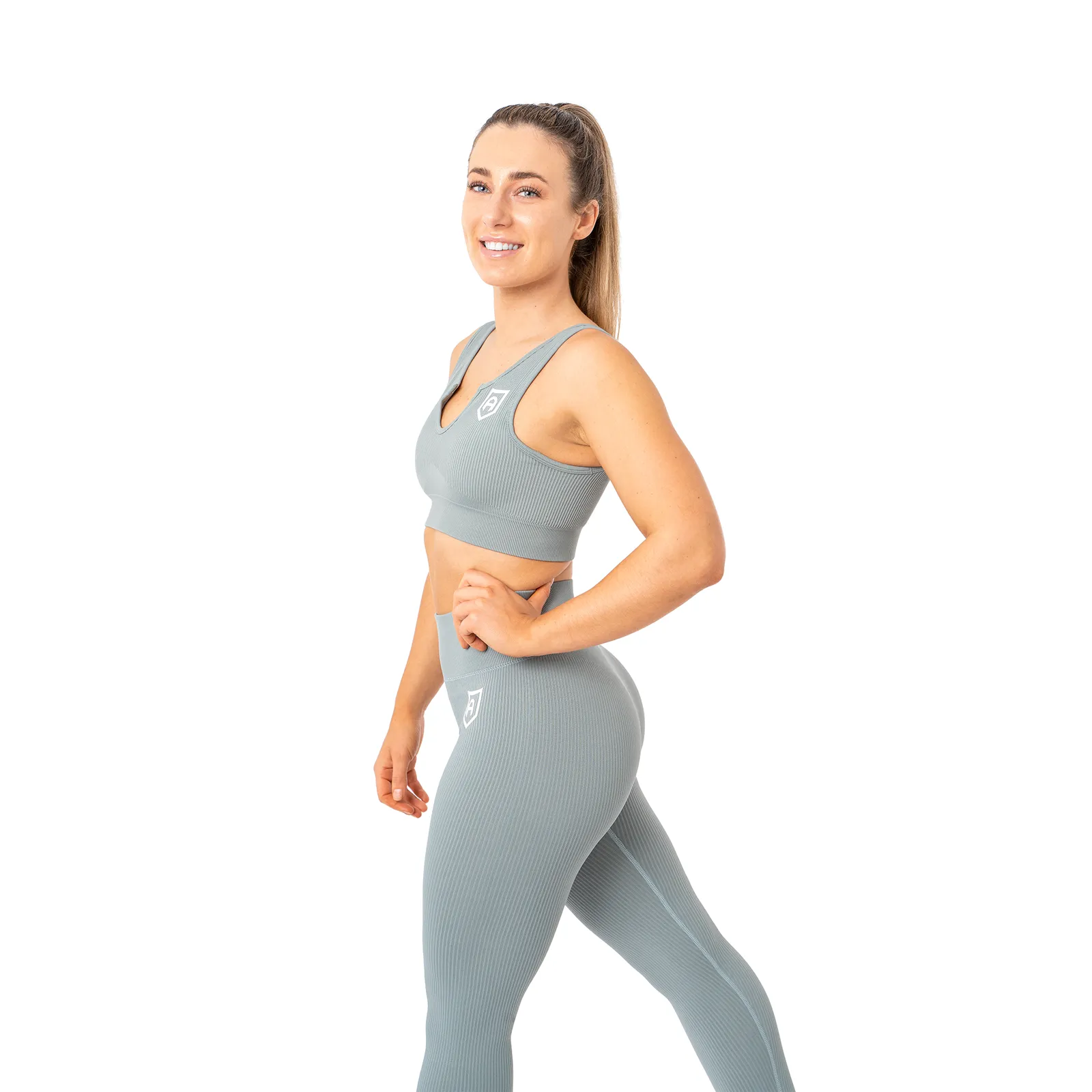 Ribbed Sports Bra - Greystone