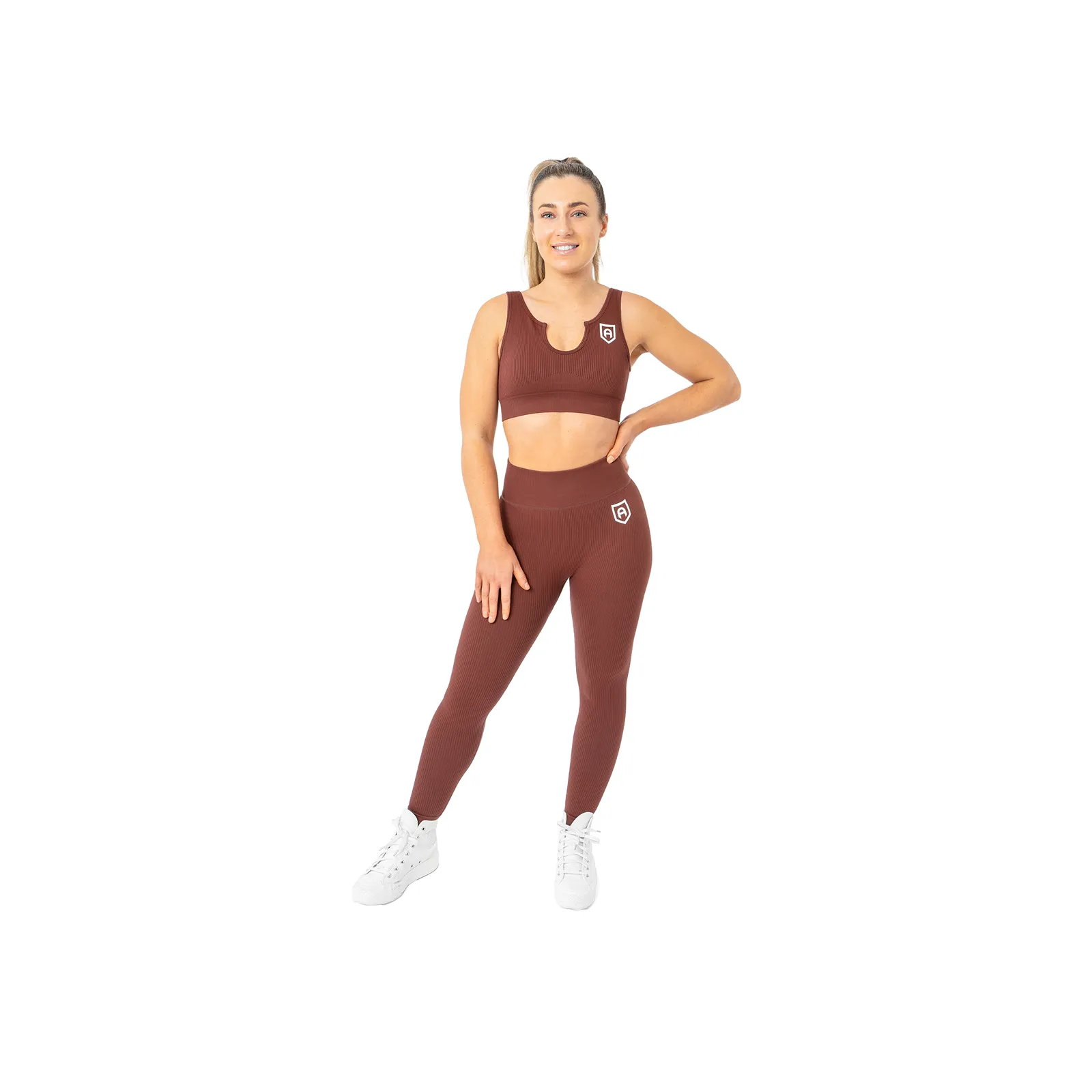Ribbed Sports Bra - Walnut