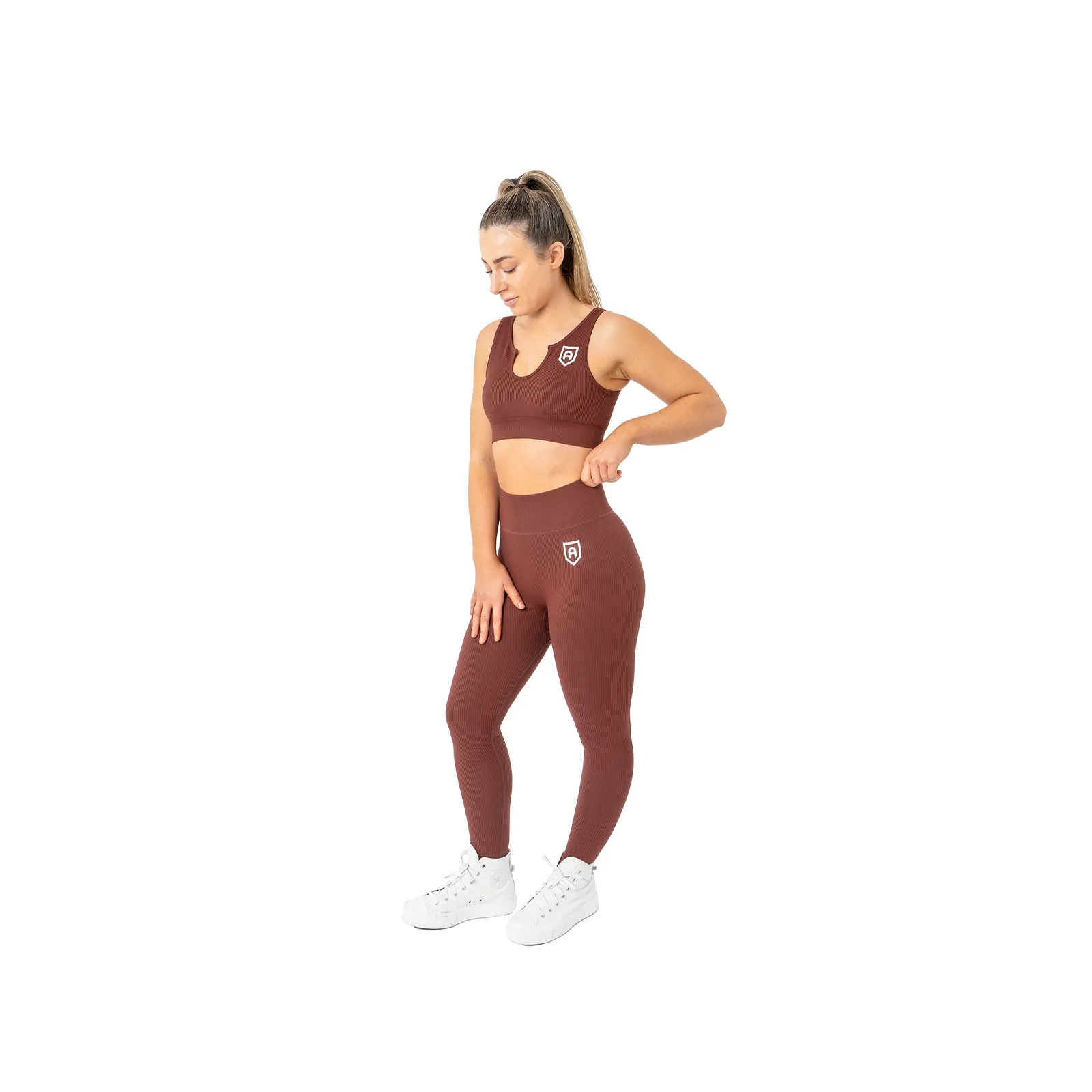 Ribbed Sports Bra - Walnut