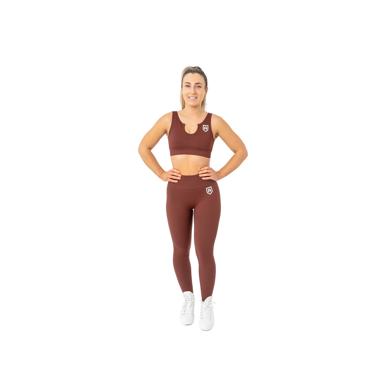 Ribbed Sports Bra - Walnut