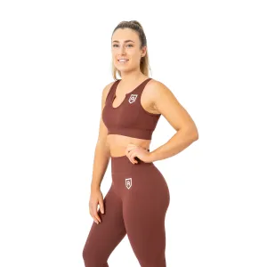 Ribbed Sports Bra - Walnut