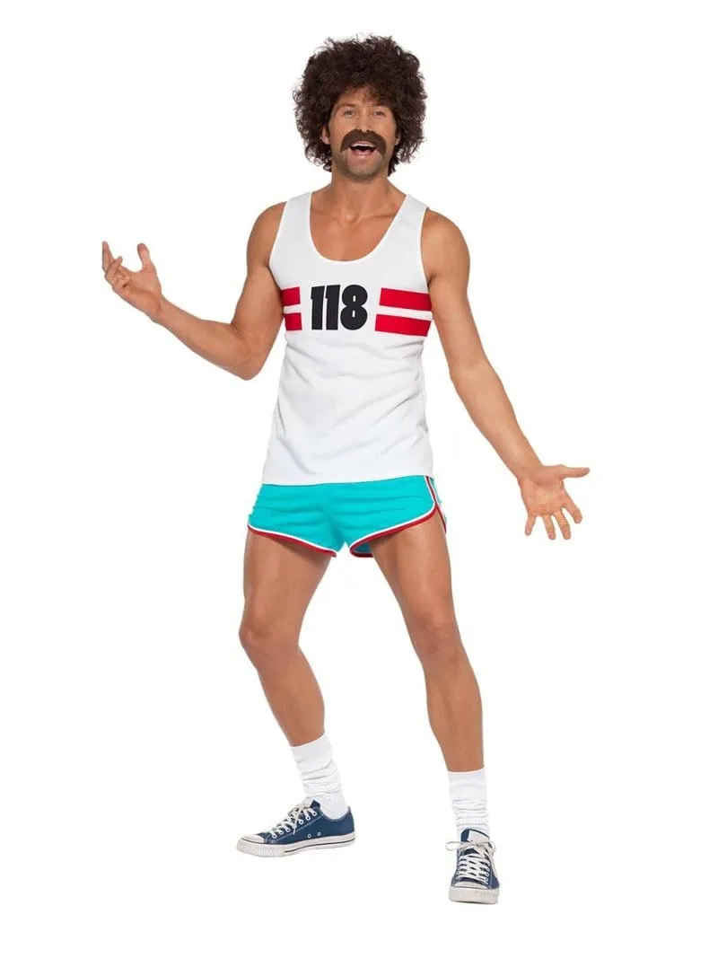 Running 1970's Men's Costume 1980's Fancy Dress Outfit
