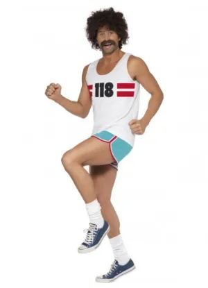 Running 1970's Men's Costume 1980's Fancy Dress Outfit