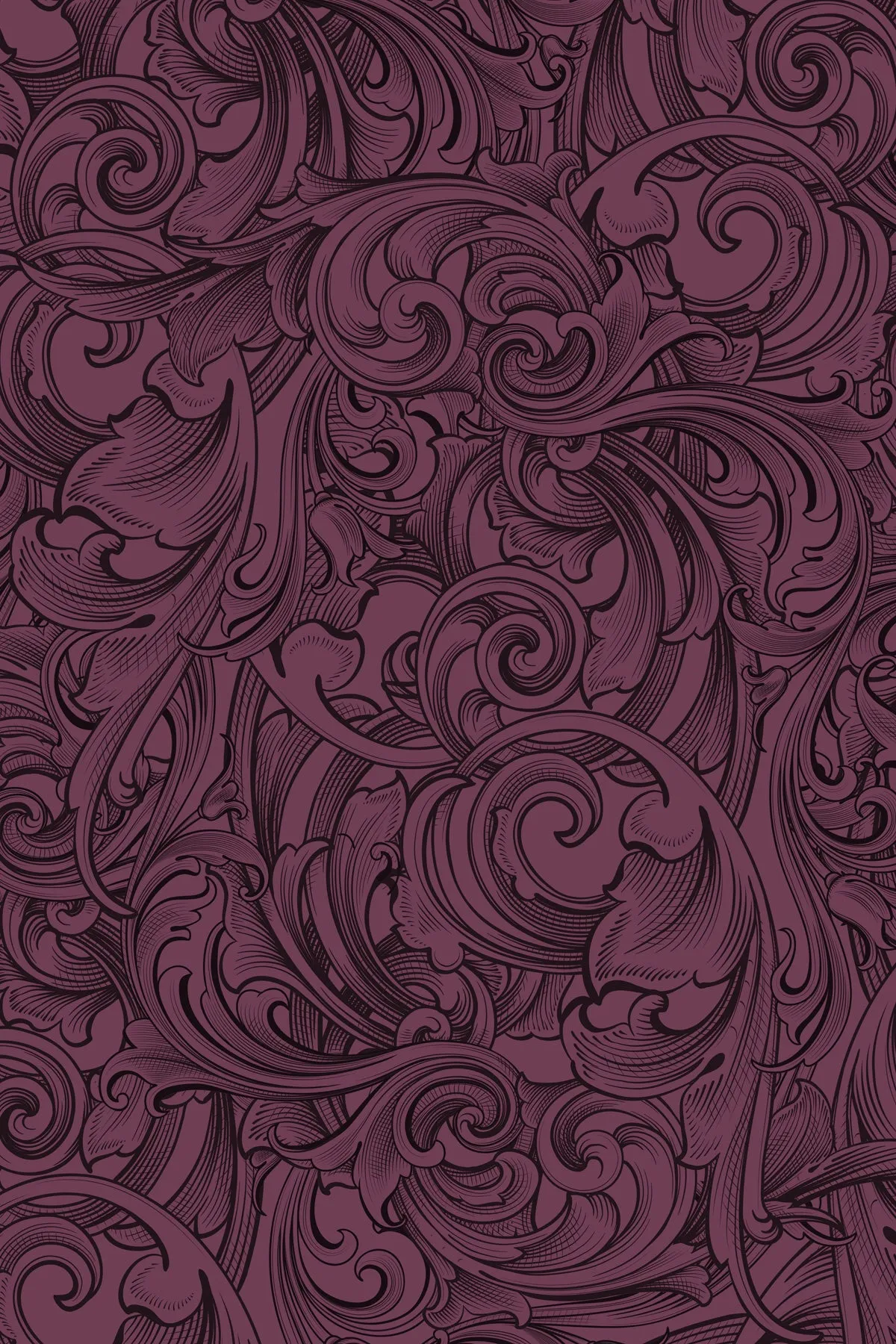 Scrollwork Yoga Leggings: Plum