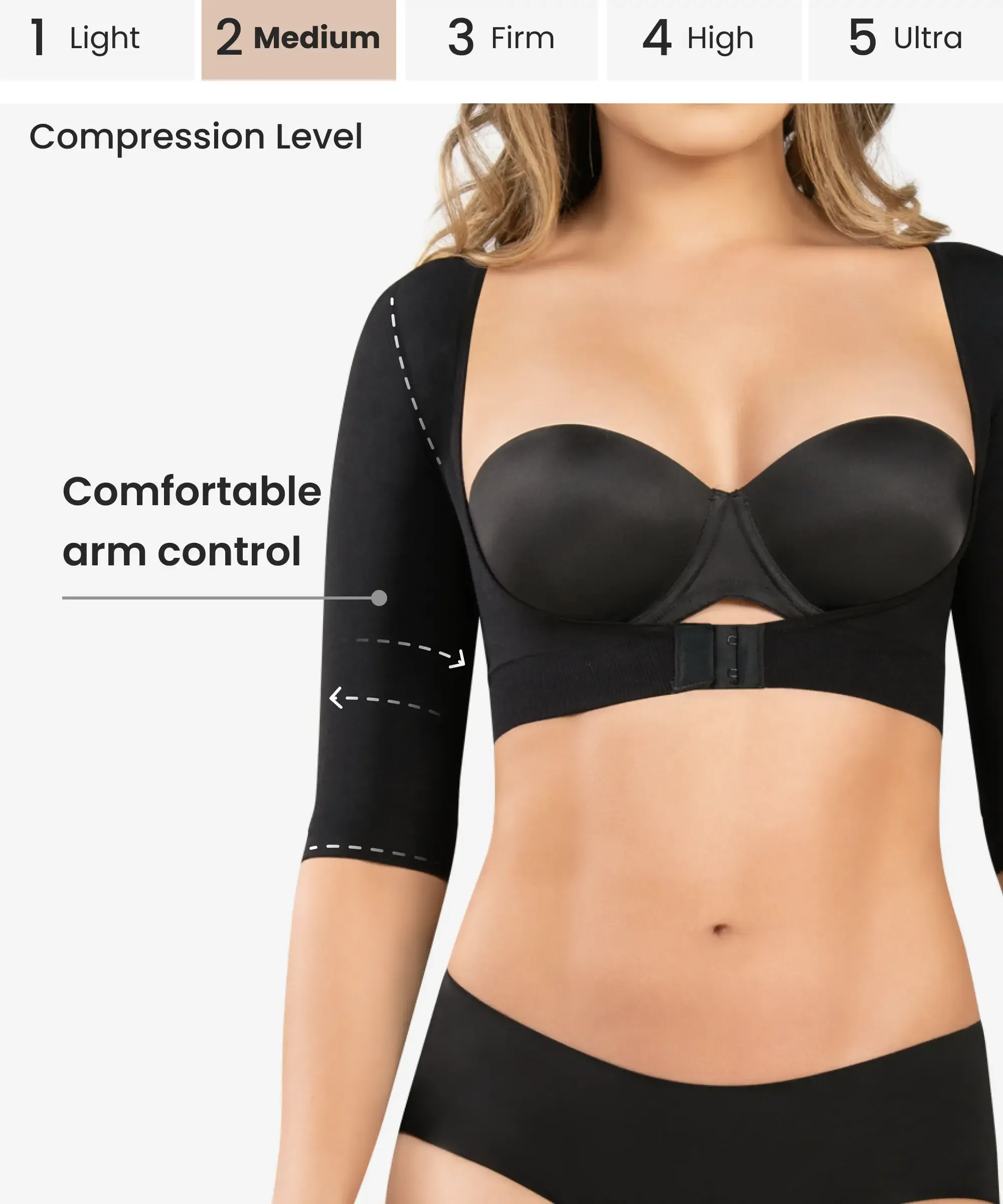 Seamless arm control push up shaper - Style 1583