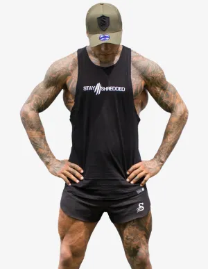 Slash Muscle Tank top gym Singlet - Black