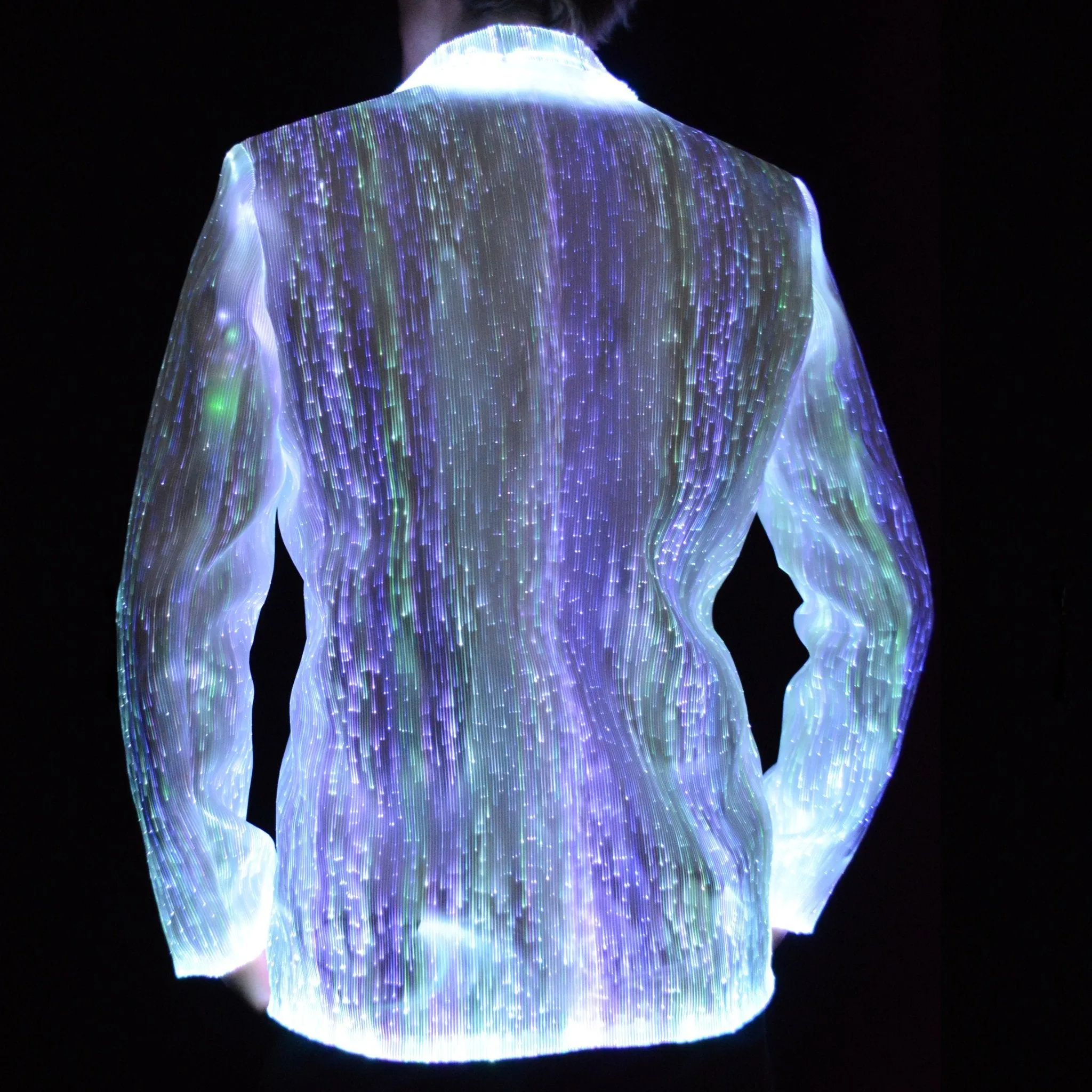Sound Activated LED Light Up Fiber Optic Jackets - Bluetooth