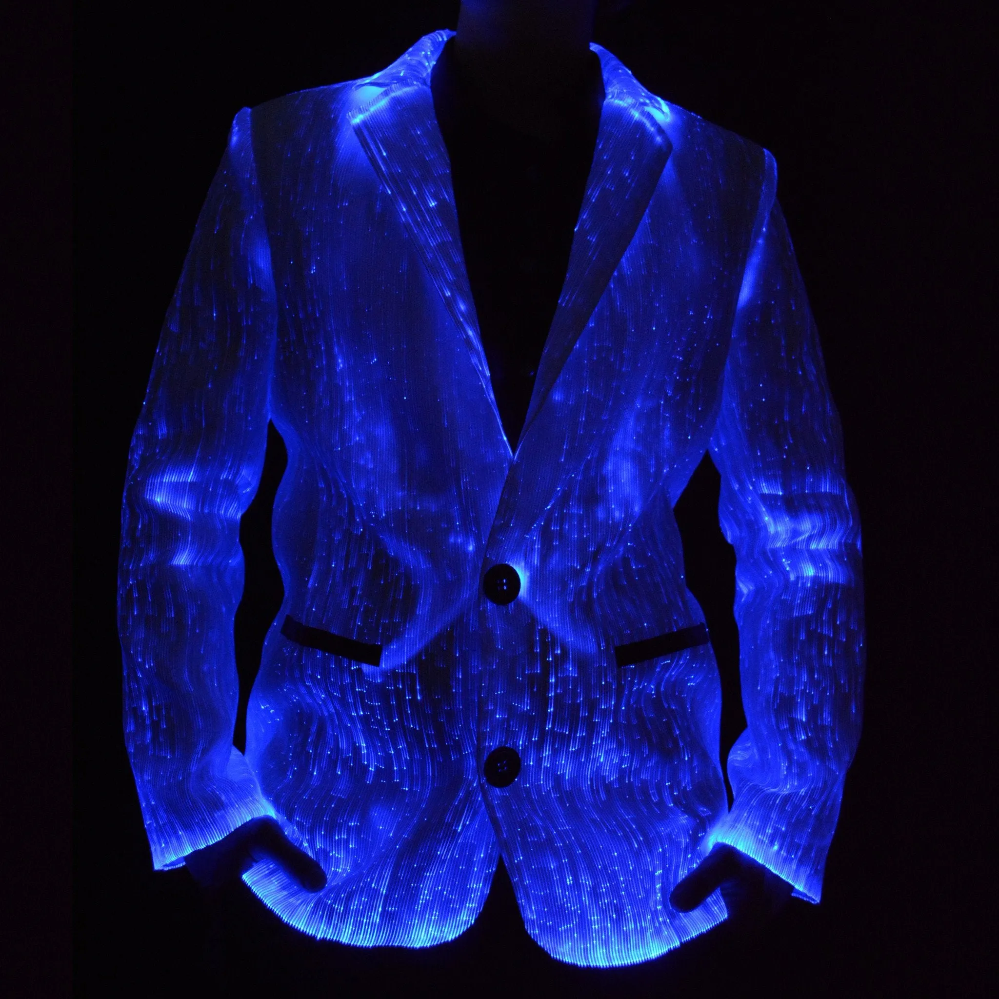 Sound Activated LED Light Up Fiber Optic Jackets - Bluetooth