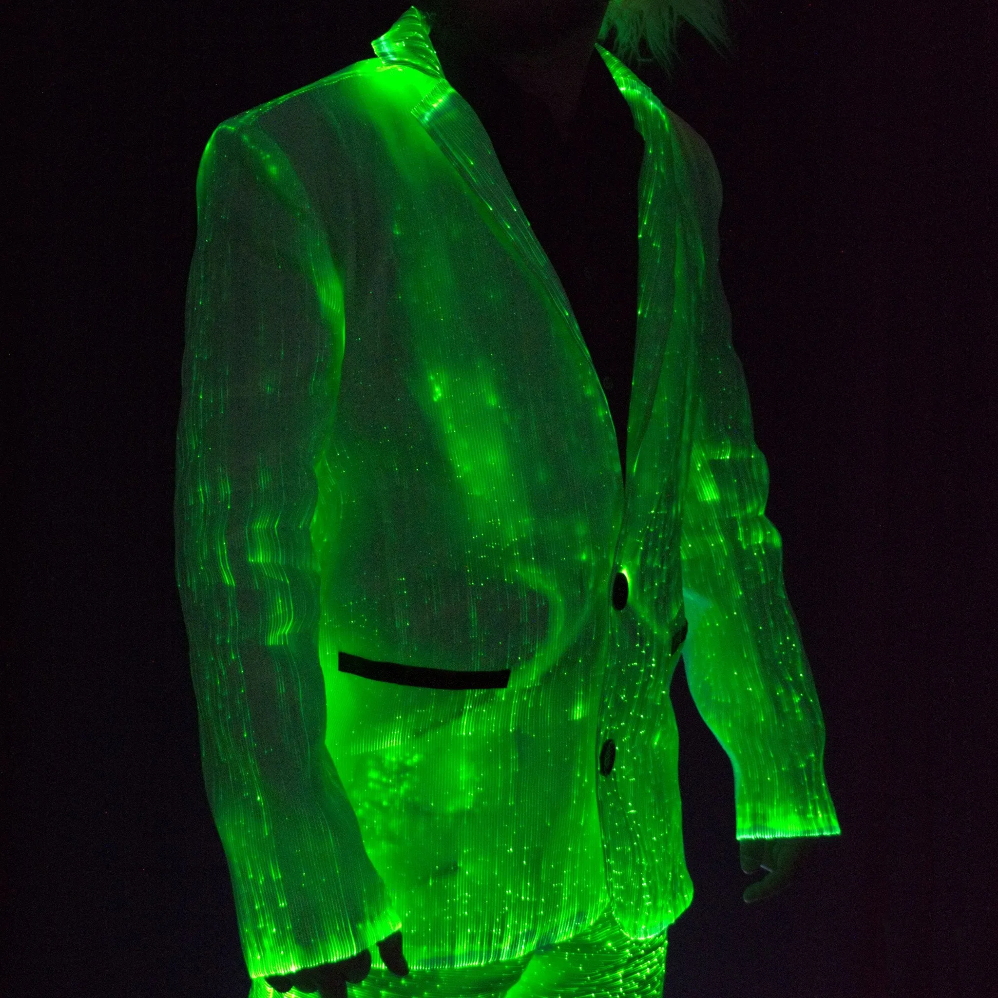 Sound Activated LED Light Up Fiber Optic Jackets - Bluetooth