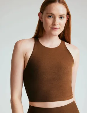Spacedye Refocus Cropped Tank by Beyond Yoga | Bold Mocha Hthr