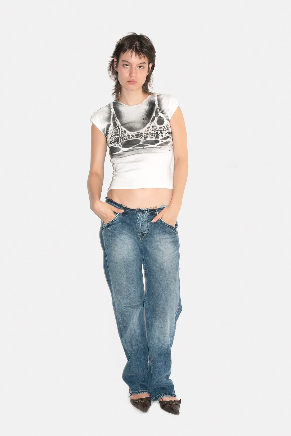 Spider Bra T-Shirt in White