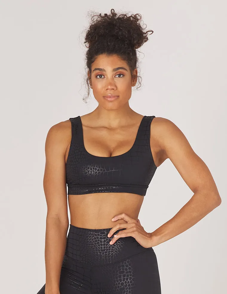 Splendid Bra: Black Gator Gloss Print