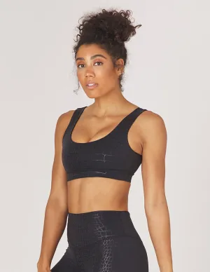 Splendid Bra: Black Gator Gloss Print