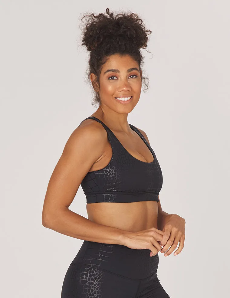 Splendid Bra: Black Gator Gloss Print