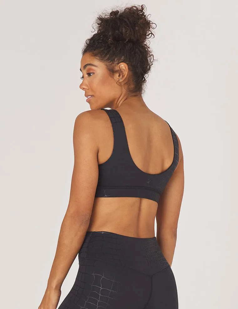 Splendid Bra: Black Gator Gloss Print