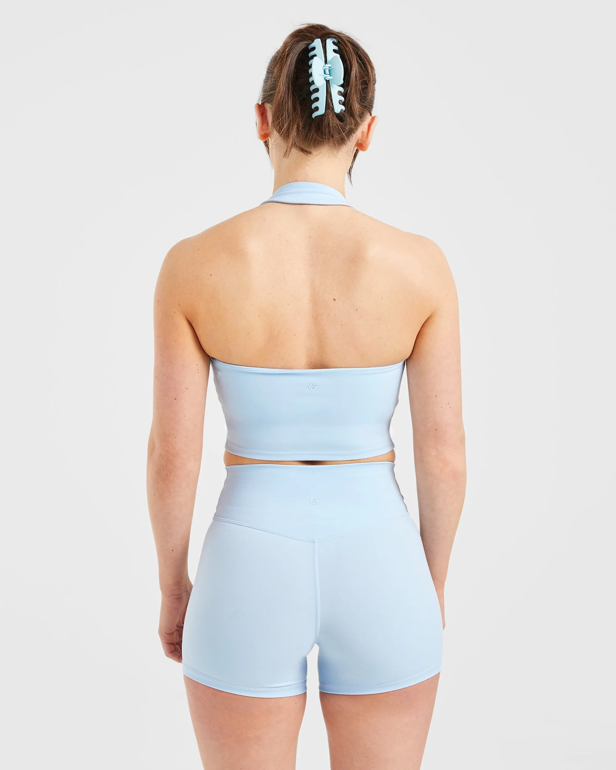 Staple Halterneck Crop Top - Pastel Blue